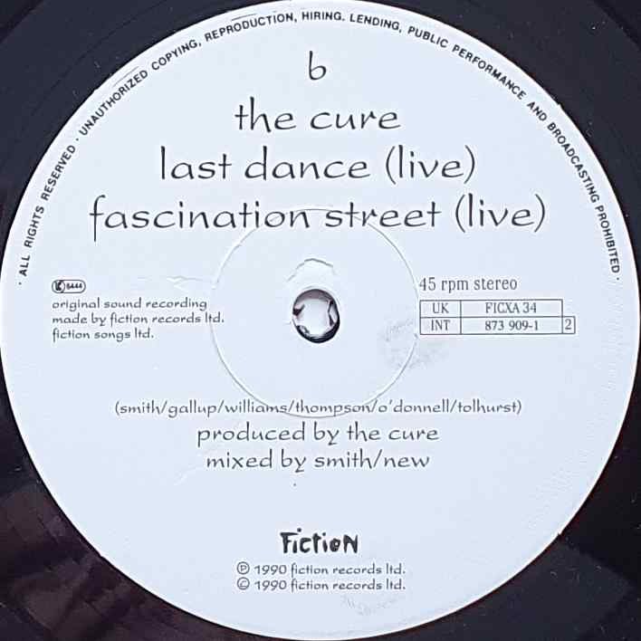 FICXA 34 Pictures of you The Cure Label
